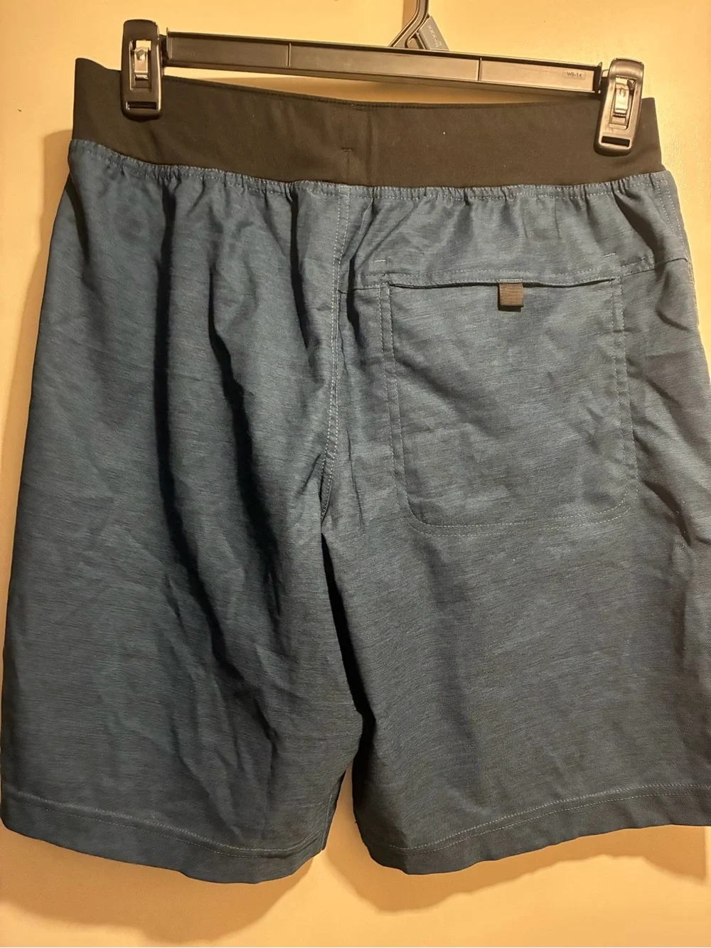 Prana Blue Men's Athletic Shorts with Black Waistband